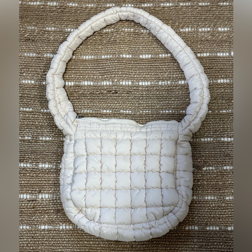 Puffer Purse Cream Quilted Women's Bag Medium